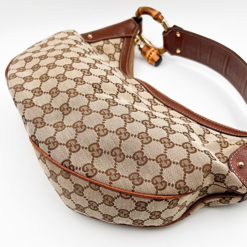 Gucci Signature Brown and Tan Hobo Bag **Entrupy Certified - Picture 3 of 16